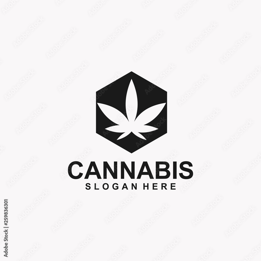 Obraz premium CANNABIS LOGO TEMPLATE