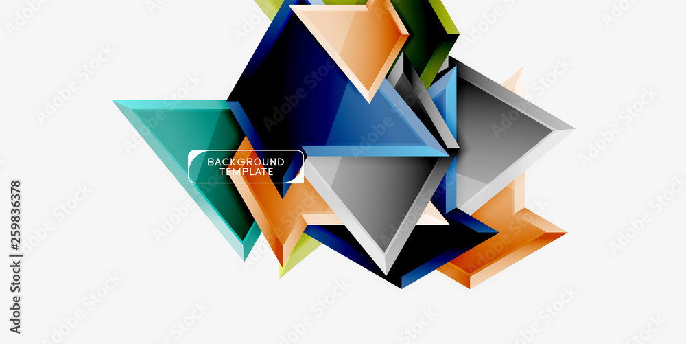 Minimal geometrical triangles with 3d effect abstract background template Minimal geometrical triangles with 3d effect abstract background template