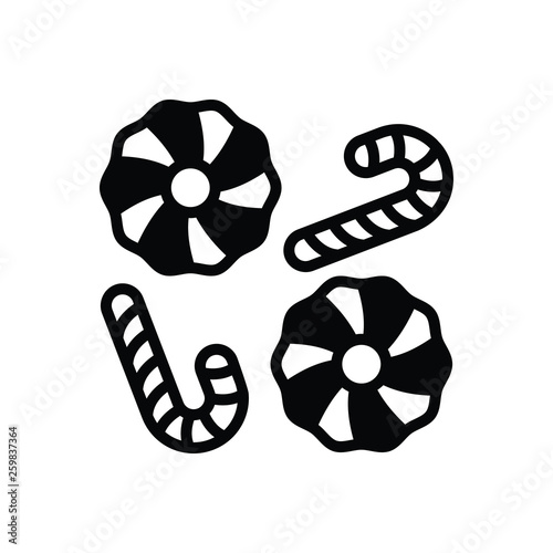 Black solid icon for candy lolipop