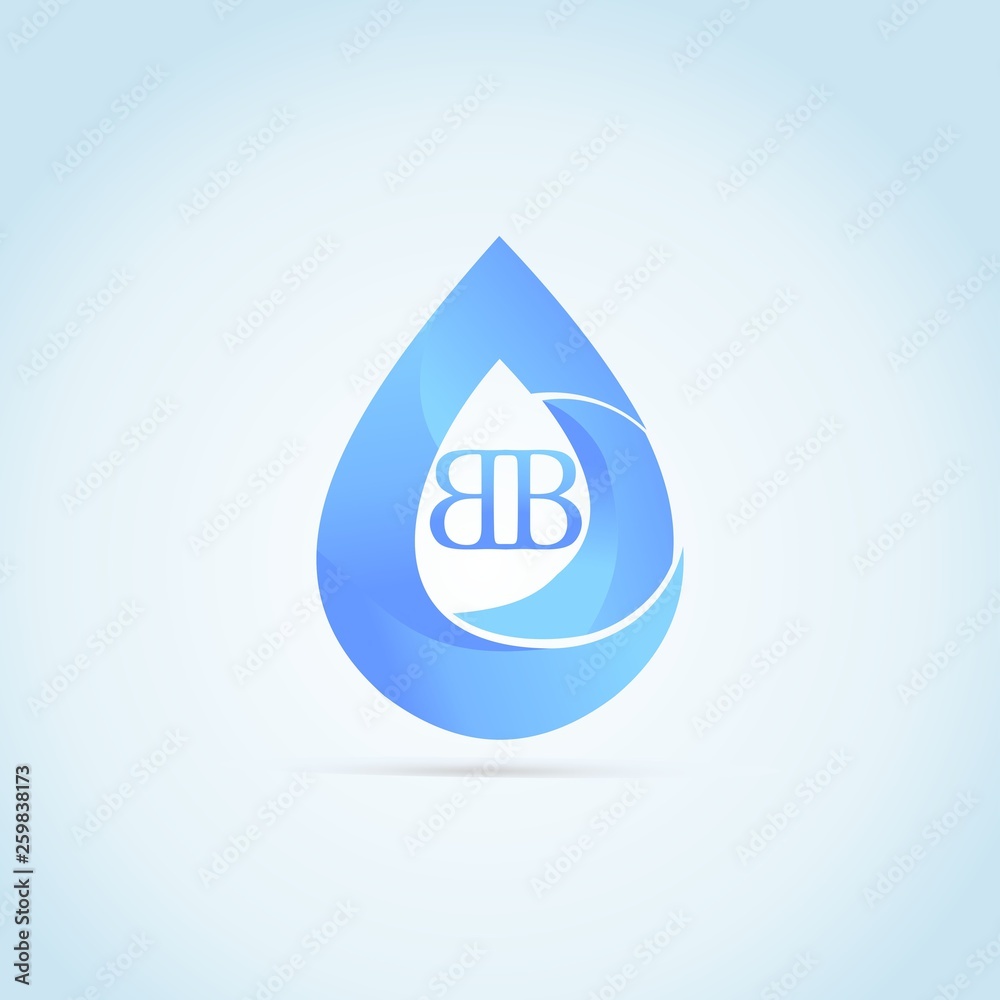 initial letters BB blue drop symbol logo Design element initial letters BB blue drop symbol logo Design element