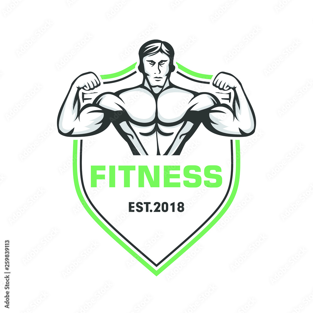 Fitness Center Logo, Strong, Masculine fitness logo