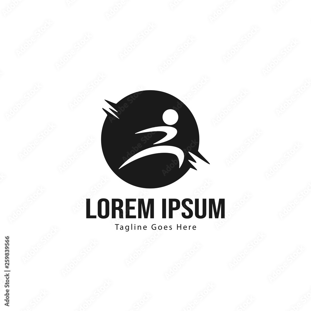 Athletic logo template design. Minimalist Athletic logo with modern frame