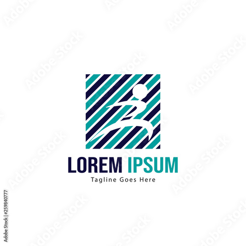 Athletic logo template design. Minimalist Athletic logo with modern frame