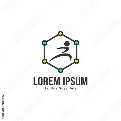 Athletic logo template design. Minimalist Athletic logo with modern frame