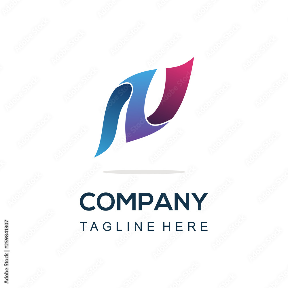 Fototapeta premium N full color modern logo