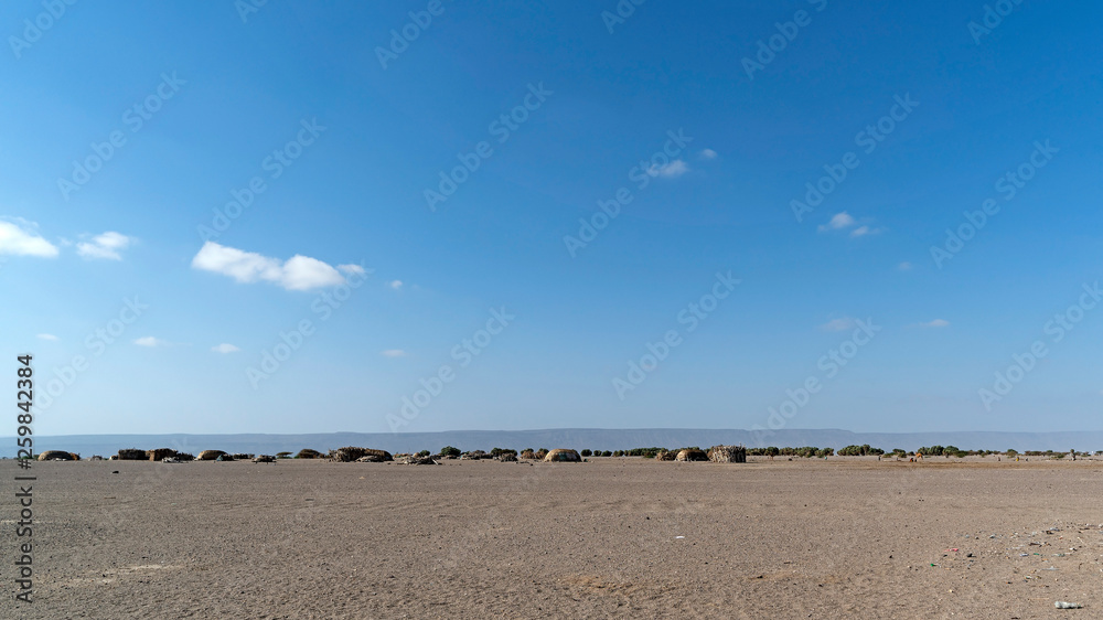 Nomadic Afar Village in the Danakil desert of Djibouti