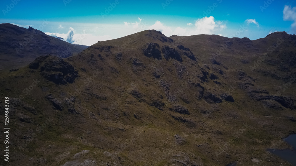 Naklejka premium Beautiful Aerial view of the landscapes in Chirripo National Park