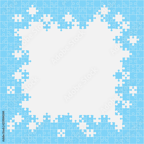 Vector frame jigsaw puzzle banner or blank.