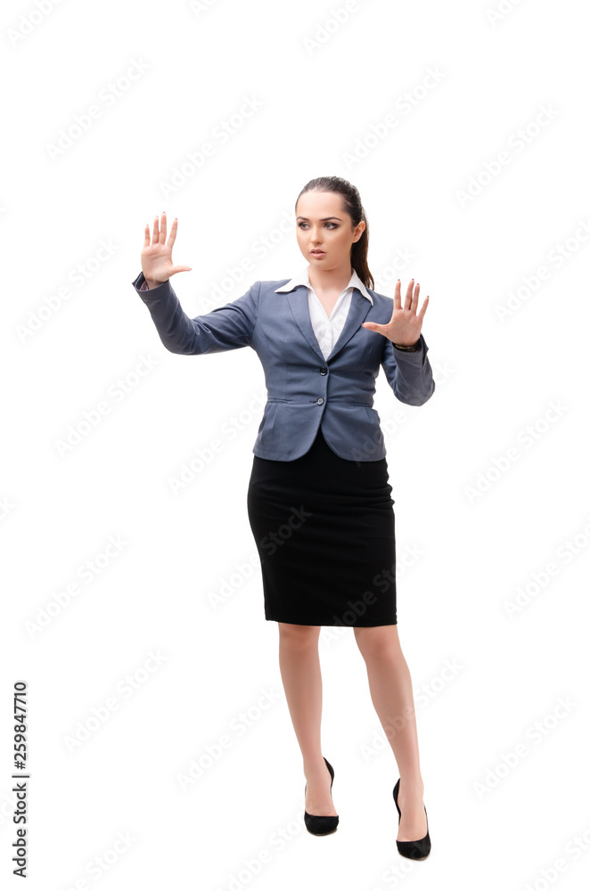 Young businesswoman isolated on white background Young businesswoman isolated on white background