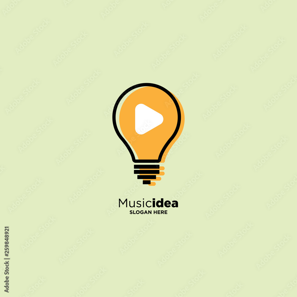 Music Idea symbol simple logo template, vector illustration icon element - Vector Music Idea symbol simple logo template, vector illustration icon element - Vector