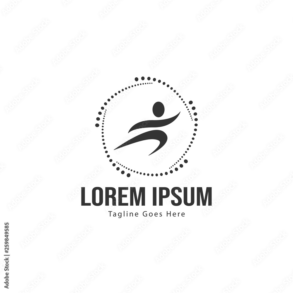 Athletic logo template design. Minimalist Athletic logo with modern frame Athletic logo template design. Minimalist Athletic logo with modern frame