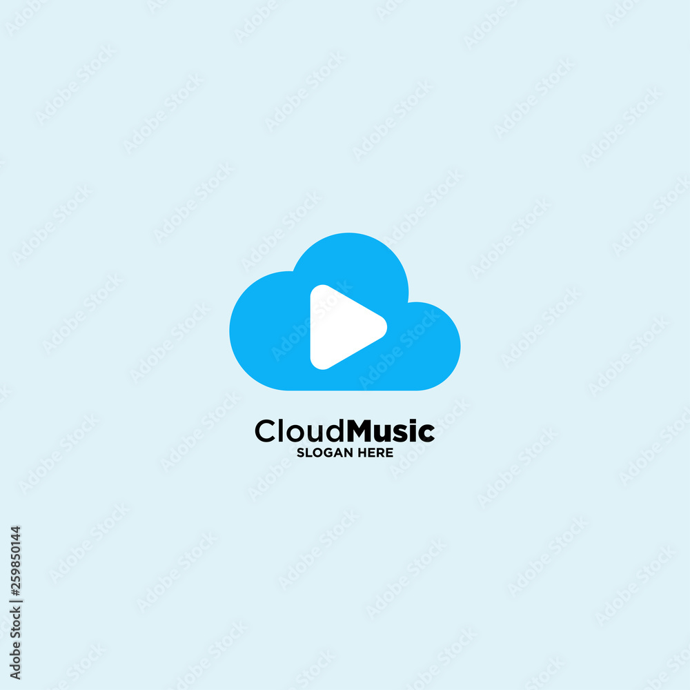 Cloud Music Logo Template Design Vector, vector illustration icon element - Vector Cloud Music Logo Template Design Vector, vector illustration icon element - Vector