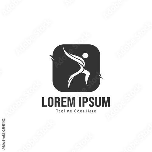 Athletic logo template design. Minimalist Athletic logo with modern frame