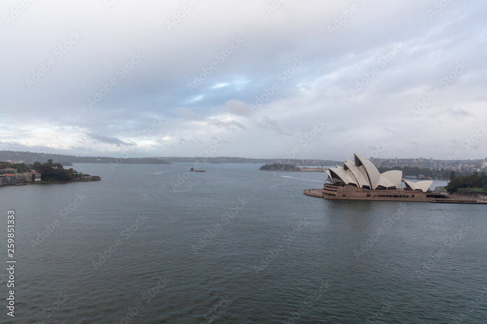 Opéra de Sydney vue depuis le Harbour Bridge, australie