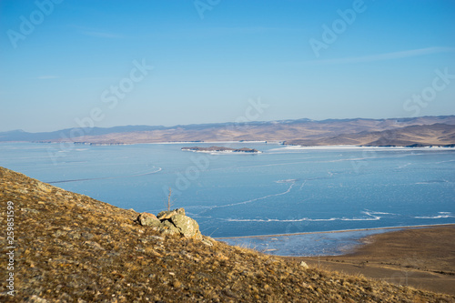 View of Lake Baikal from a mountain range © WladiM