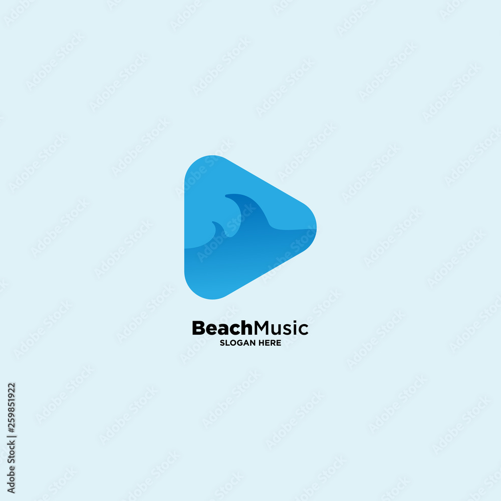 beach Music simple logo template, vector illustration icon element - Vector beach Music simple logo template, vector illustration icon element - Vector