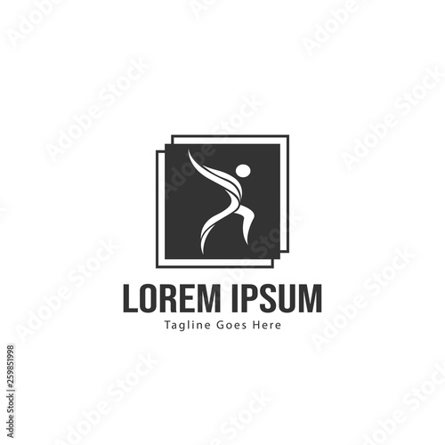 Athletic logo template design. Minimalist Athletic logo with modern frame