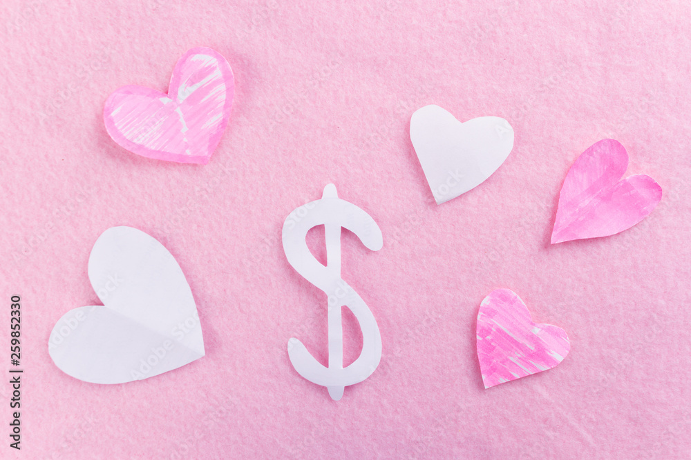 Fototapeta premium money on pink background