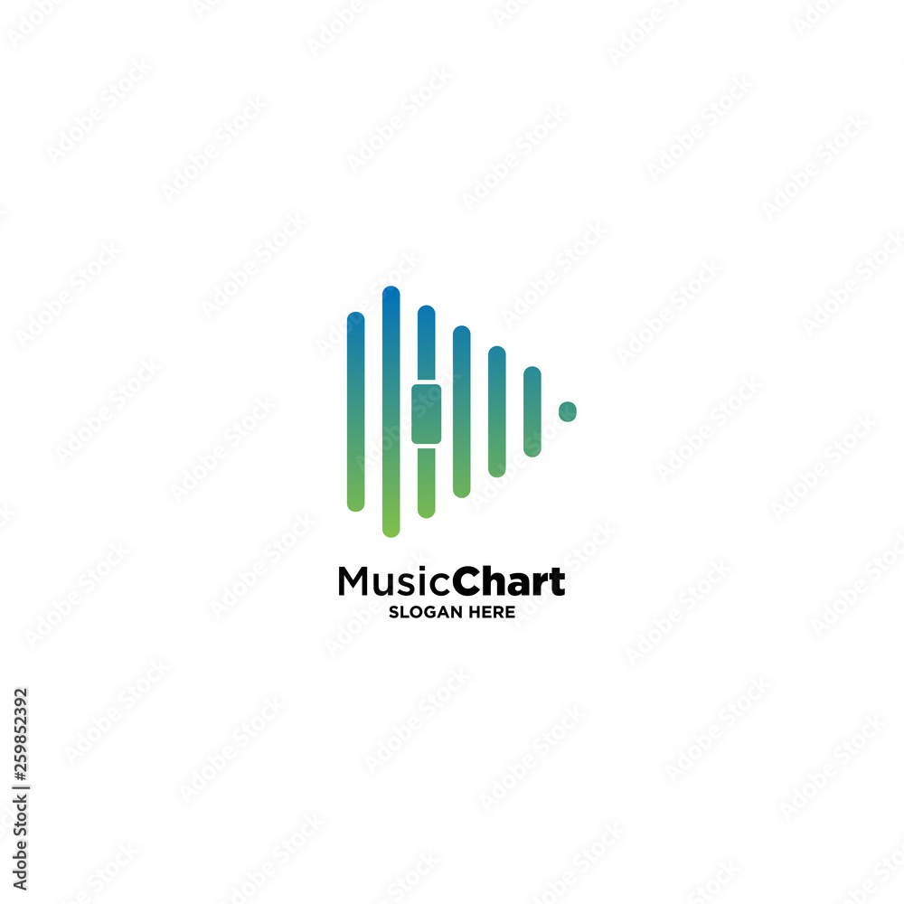 Music Chart simple logo template, vector illustration icon element - Vector Music Chart simple logo template, vector illustration icon element - Vector