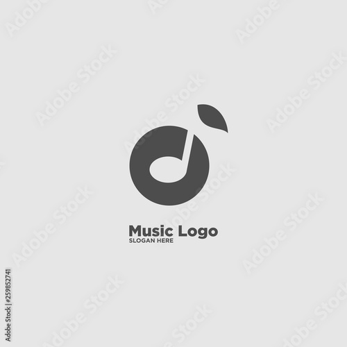 Music symbol simple logo template, vector illustration icon element - Vector