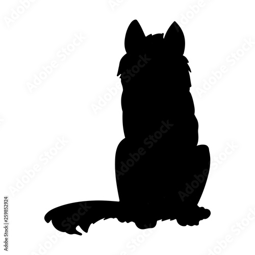 Siberian Husky or Laika Dog silhouette. Domestic animal or pet