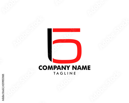 Initial letter and number logo, B and 5, B5, 5B