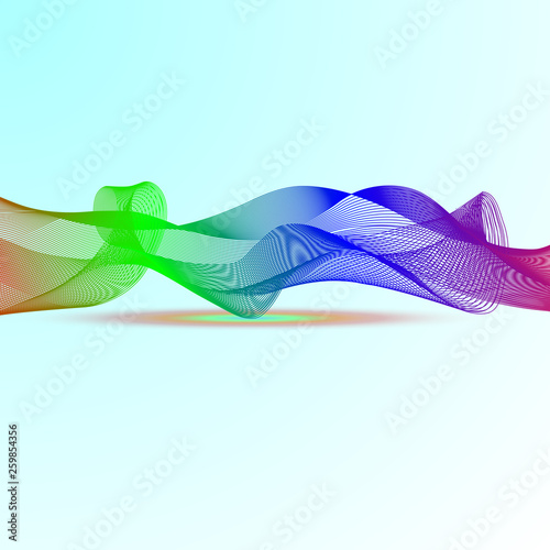 colorful wave background with rainbow color vector illustration