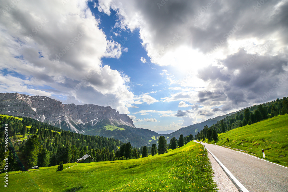 Alpine landscape in Dolomites, Italy