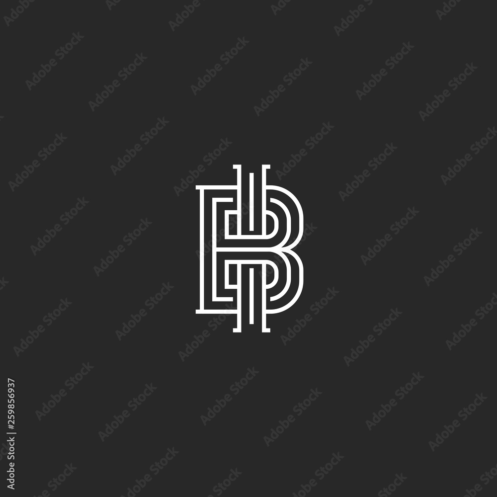 Two letters abbreviation BI or IB logo monogram, intersection letters B and I business or wedding card emblem, minimalist style creative identity design element Two letters abbreviation BI or IB logo monogram, intersection letters B and I business or wedding card emblem, minimalist style creative identity design element