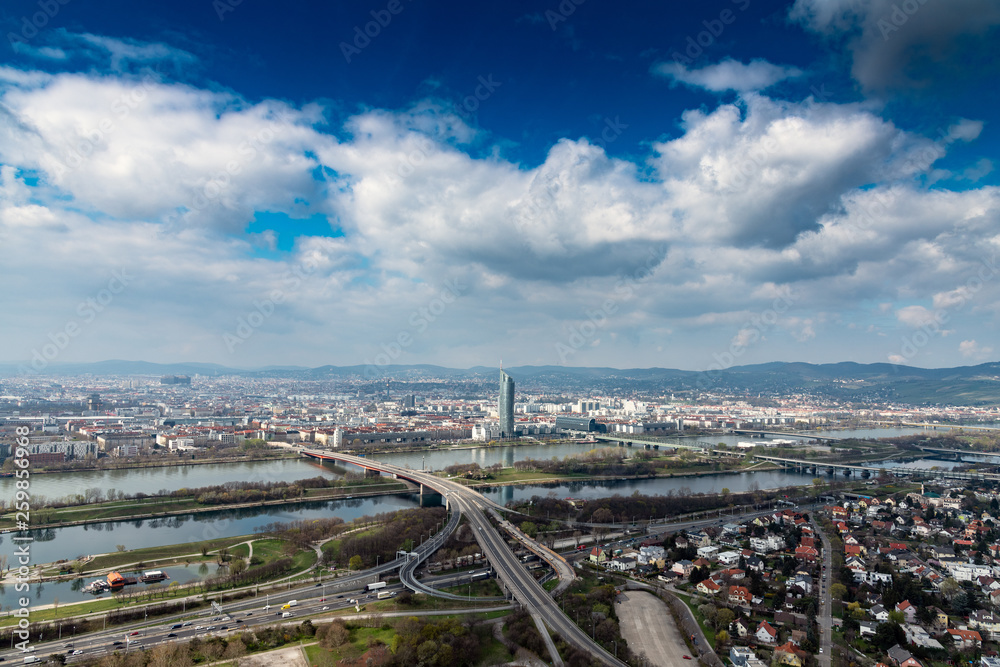 Vienna skyline in nice spring day. Vienna skyline in nice spring day.