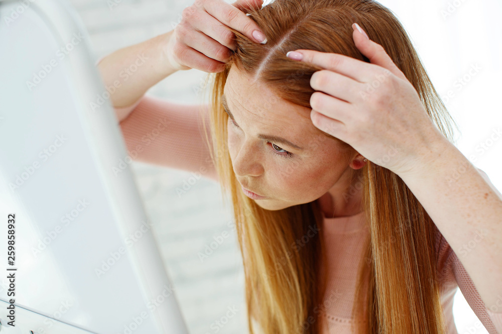 Naklejka premium Woman hair problems 