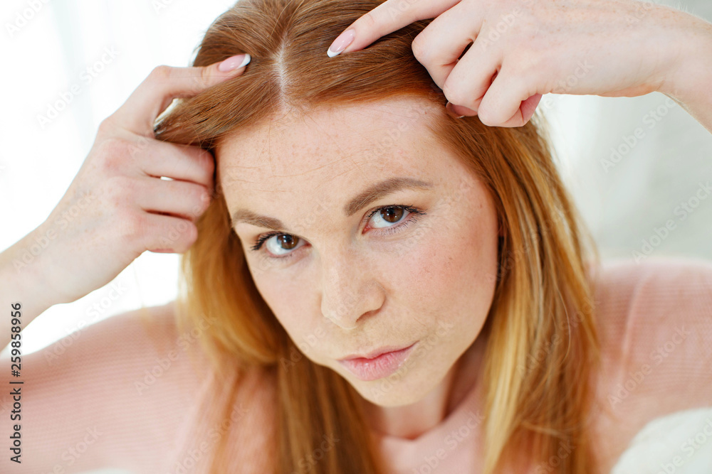 Fototapeta premium Woman hair problems 