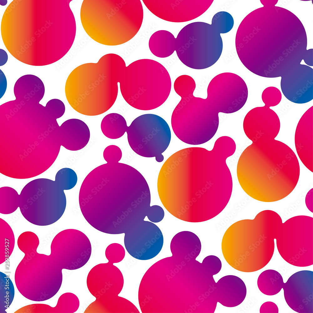 Fototapeta premium Gradient fluid bubbles vector seamless pattern