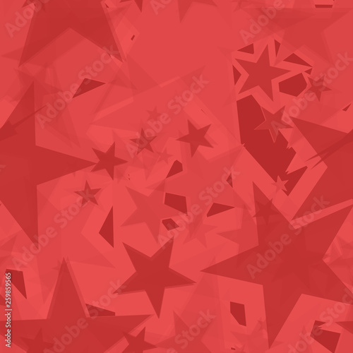 Chaotic large purple stars on a garnet background in projection and with depth.