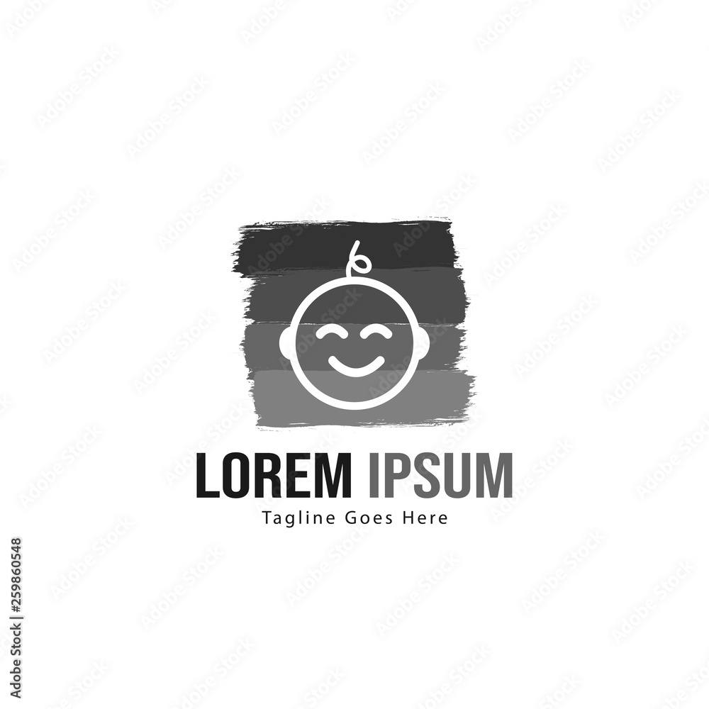 Baby logo template design. Minimalist baby logo with modern frame Baby logo template design. Minimalist baby logo with modern frame