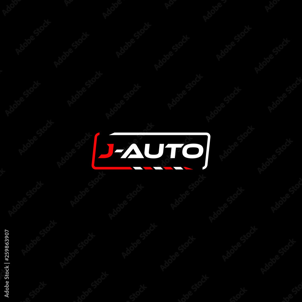 Letter J with text ''AUTO'' racing speed logo design template element vector Letter J with text ''AUTO'' racing speed logo design template element vector