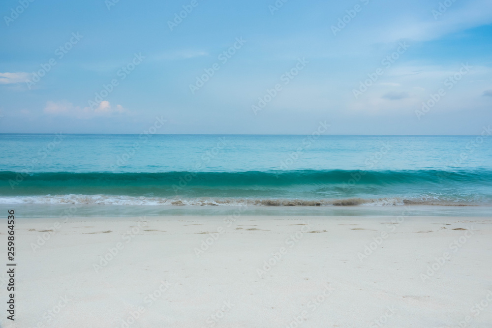 blue wave on beach of Phuket Thailand