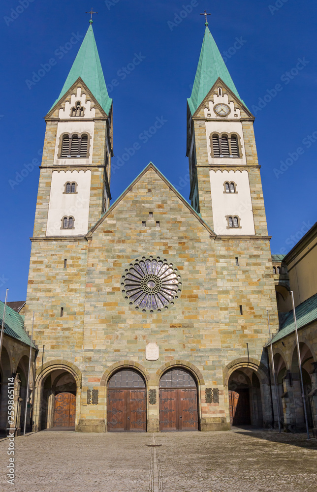 Facade of the historic Basilika in Werl, Germany