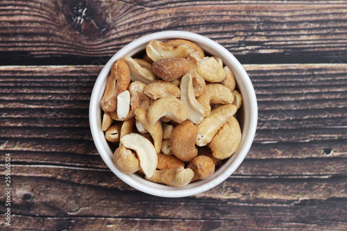 A bowl with cashew nuts