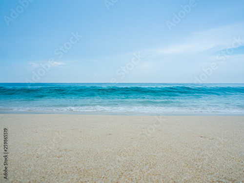 blue wave on beach of Phuket Thailand