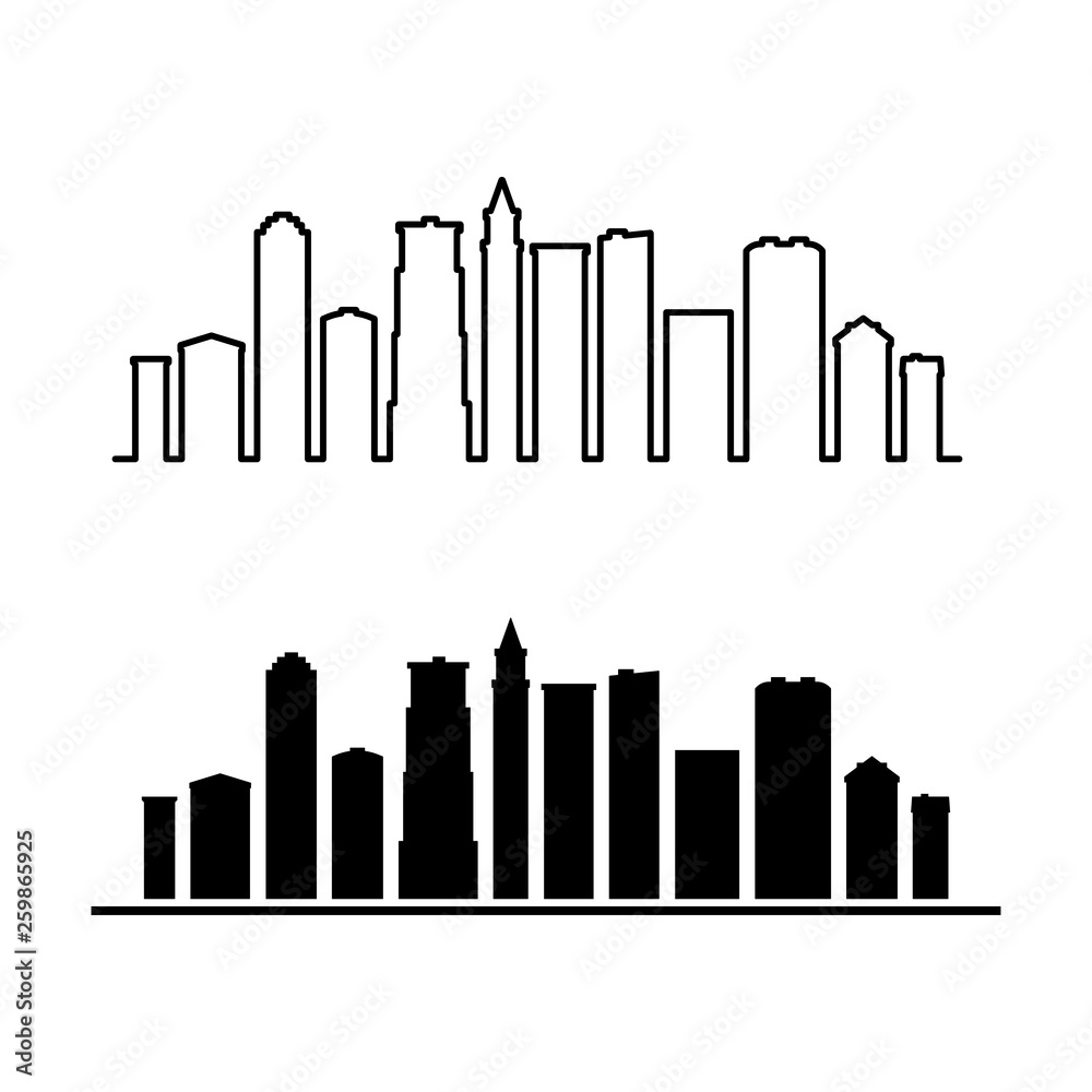two variants of city silhouettes