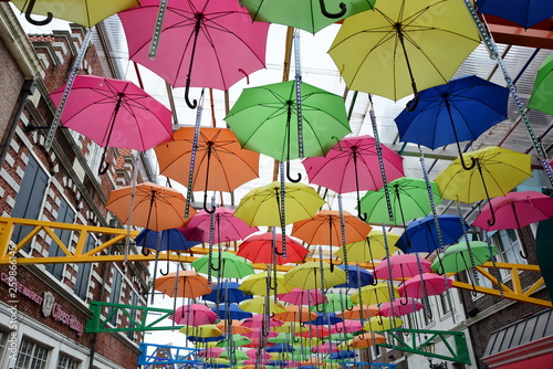 colorful umbrellas on the street