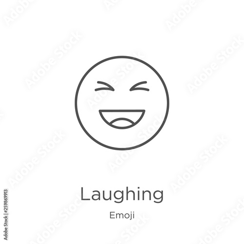 laughing icon vector from emoji collection. Thin line laughing outline icon vector illustration. Outline, thin line laughing icon for website design and mobile, app development