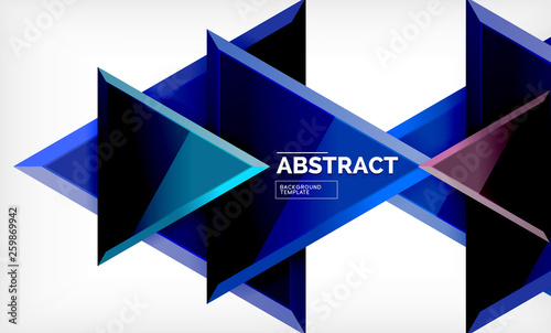 Free Download Tech futuristic geometric 3d shapes, minimal abstract background - GFXLoad