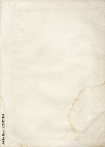 Old white paper texture. Rough faded surface. Blank retro page. Empty place for text. Perfect for background and vintage style design.