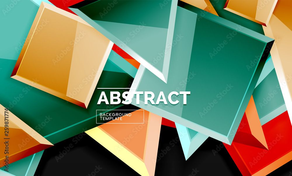 Squares and triangles geometrical background Squares and triangles geometrical background