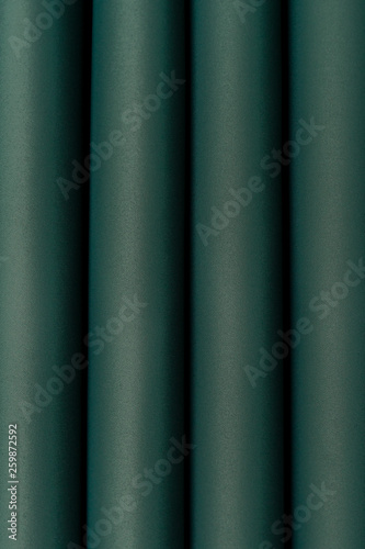Closed green curtain background. Theater curtains.