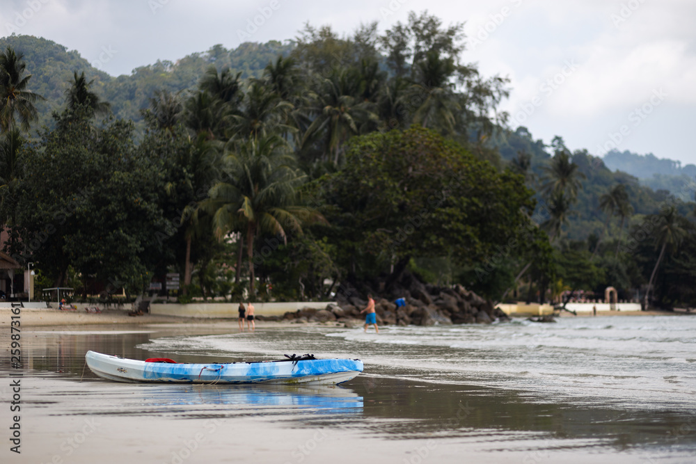 A blue kayak boat on Ko Chang, Thailand in April, 2018 - Best travel destination for happiness