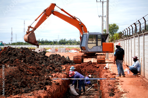 drainage work at construction site