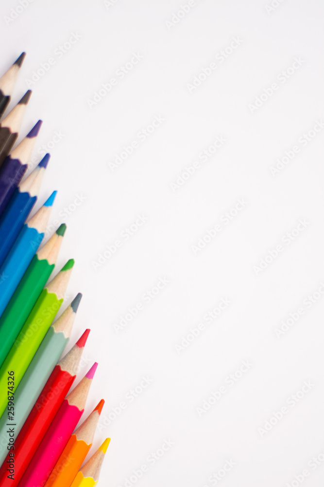 Fototapeta premium Color pencils isolated on a white background